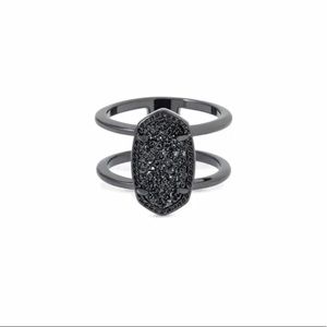 Kendra Scott Elyse Gunmetal ring in black drusy